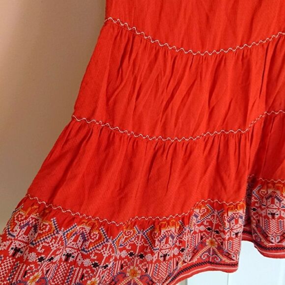 Max Studio orange Embroidered Notched Neck Tank Dress - Picture 9 of 14